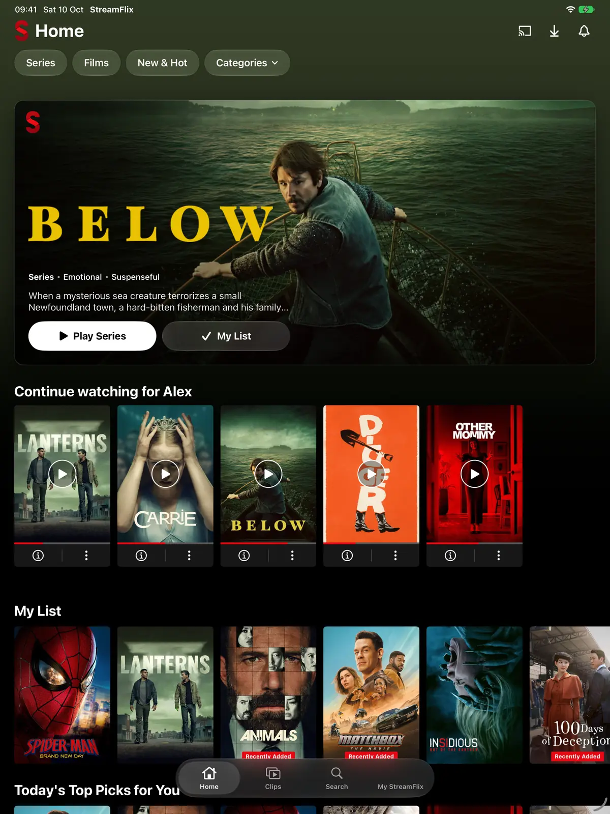 StreamFlix on iPad