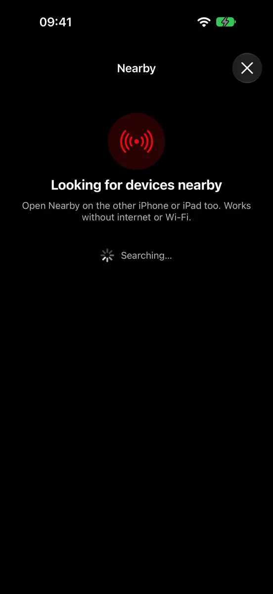 Nearby on iPhone