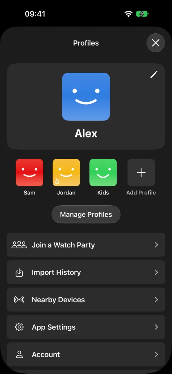 Profiles on iPhone
